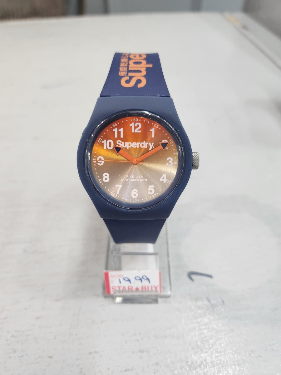 Superdry Men's Watch with Blue Silicone Strap SYG198UO/2