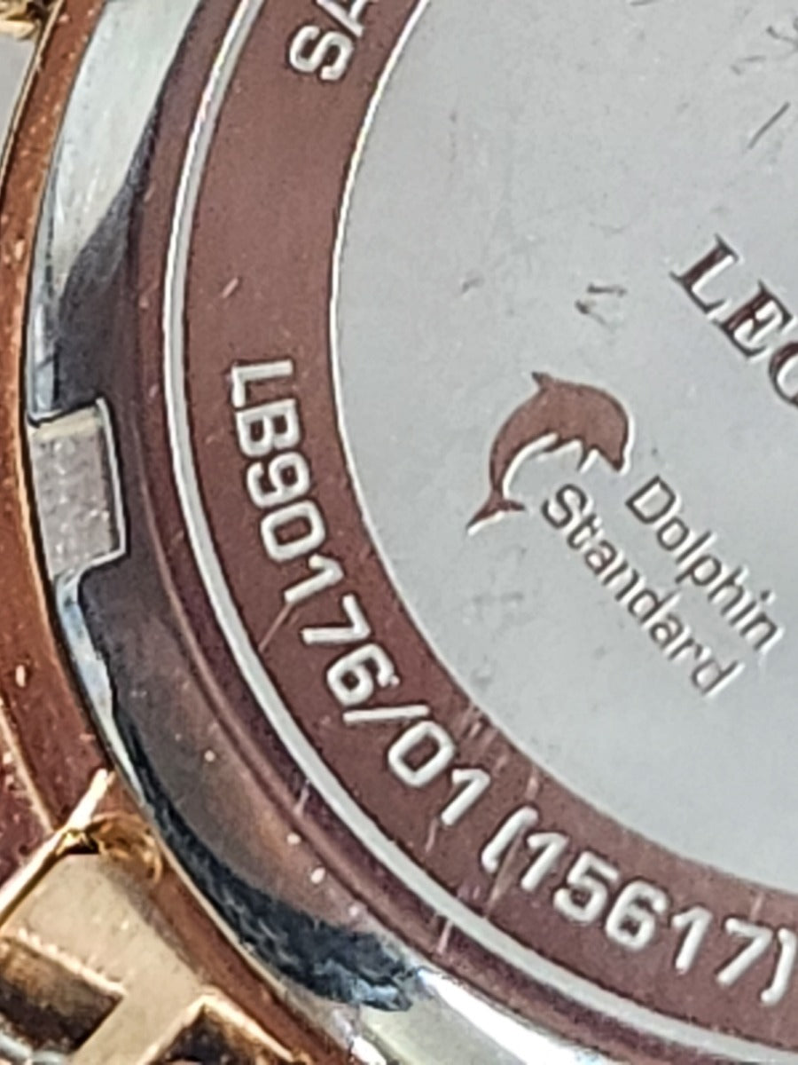 Cloc Menywod Rotary gydag Archeliad Dur Di-staen Aur Rosyn LB90176/01 *ADNWEDIG*