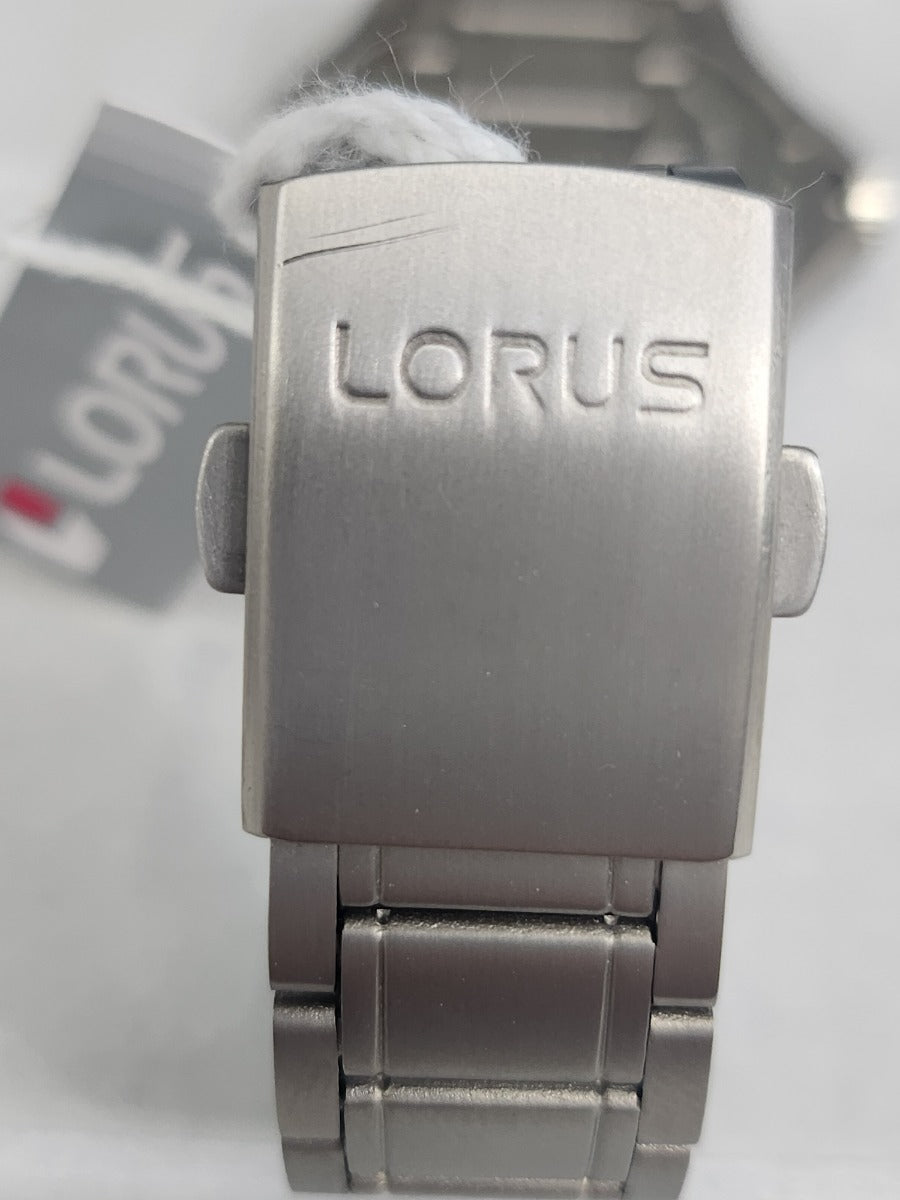 Lorus Men's Watch with Black Dial and Titanium Bracelet RG887CX9