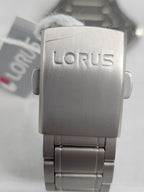Lorus Men's Watch with Black Dial and Titanium Bracelet RG887CX9