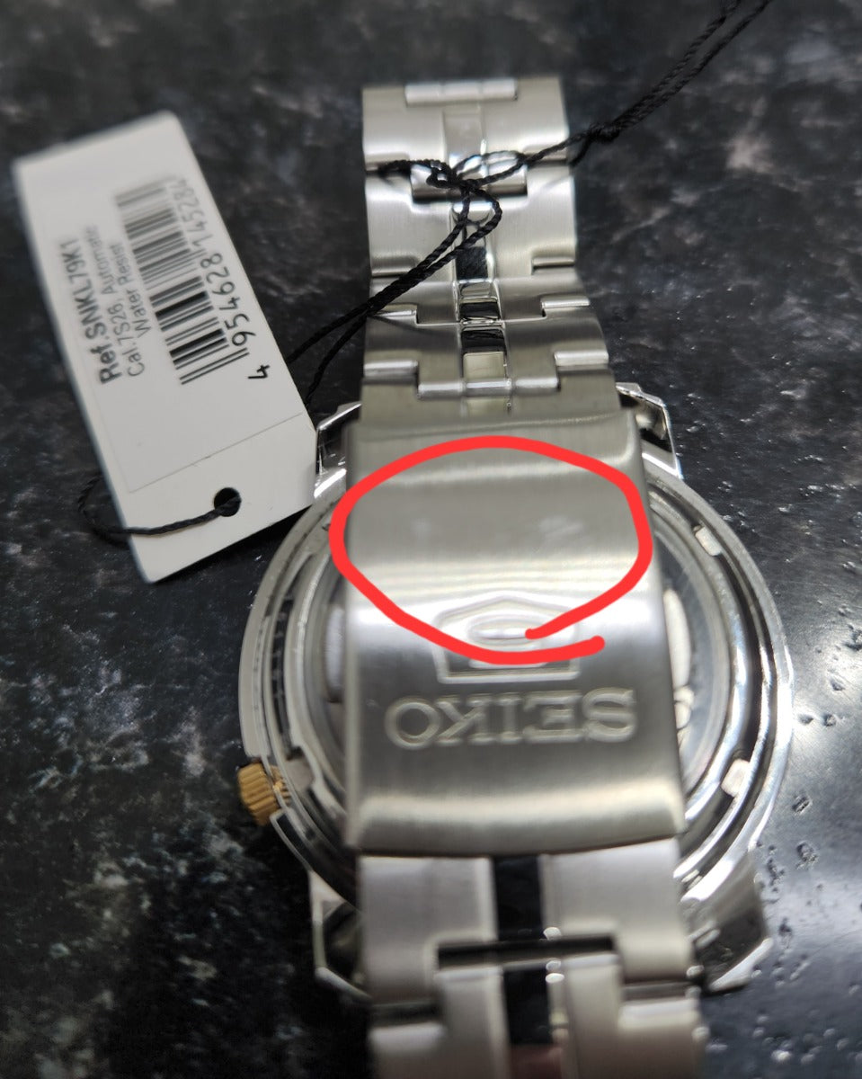 Gwylio Awtomatig i Ddynion Seiko gyda Deial Glas a Strap Arian SNKL79K1 **Ailwampiedig**