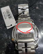 Gwylio Awtomatig i Ddynion Seiko gyda Deial Glas a Strap Arian SNKL79K1 **Ailwampiedig**