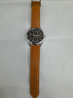 Lorus Mens Watch with Black Dial and Tan Strap R3A61AX9
