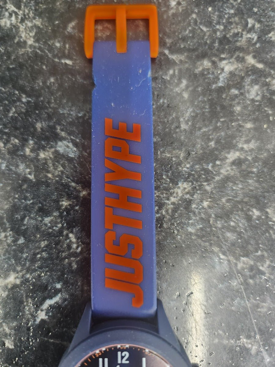 Hype Kids Watch with Orange Dial and Blue Silicone Strap HYK003U