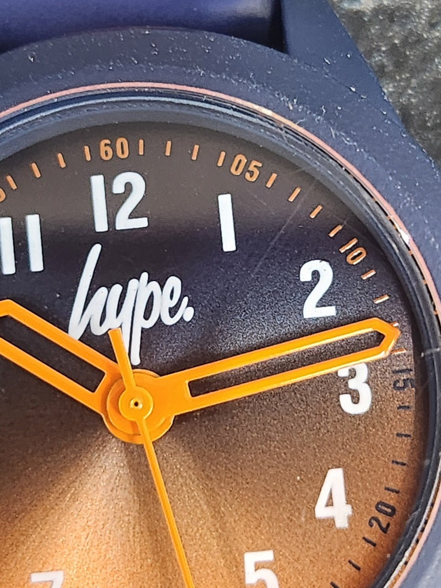 Hype Kids Watch with Orange Dial and Blue Silicone Strap HYK003U