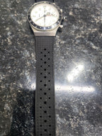Timex Mens Q Chrono Watch with Black Silicone Strap TW2V70100