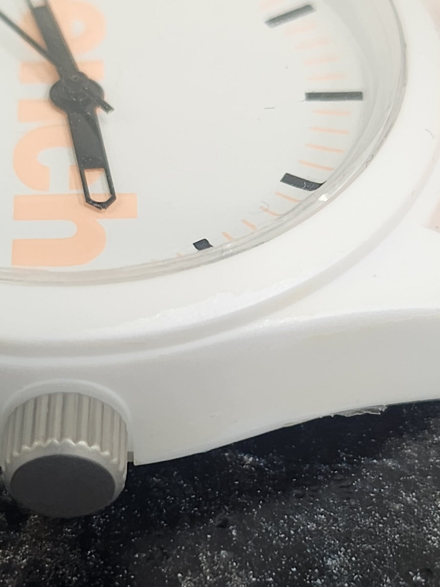 Bench Ladies Watch with White Dial and Peach Silicone Strap BEL003P