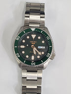 Seiko 5 Men's Automatic Watch with Green Dial and Stainless Steel Strap SRPD63K1