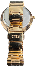 Gwylio Ostele i Ferched Storm gyda Deial Du a Strap Bangle Aur Rhosyn 47401/RG **Wedi'i Adnewyddu**
