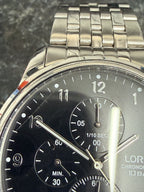 Lorus Men's Chronograph Watch Black Dial Silver Strap RM335JX9 *Refurbished*