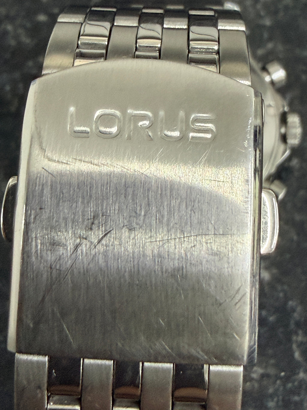 Lorus Men's Chronograph Watch Black Dial Silver Strap RM335JX9 *Refurbished*