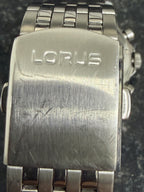 Lorus Men's Chronograph Watch Black Dial Silver Strap RM335JX9 *Refurbished*