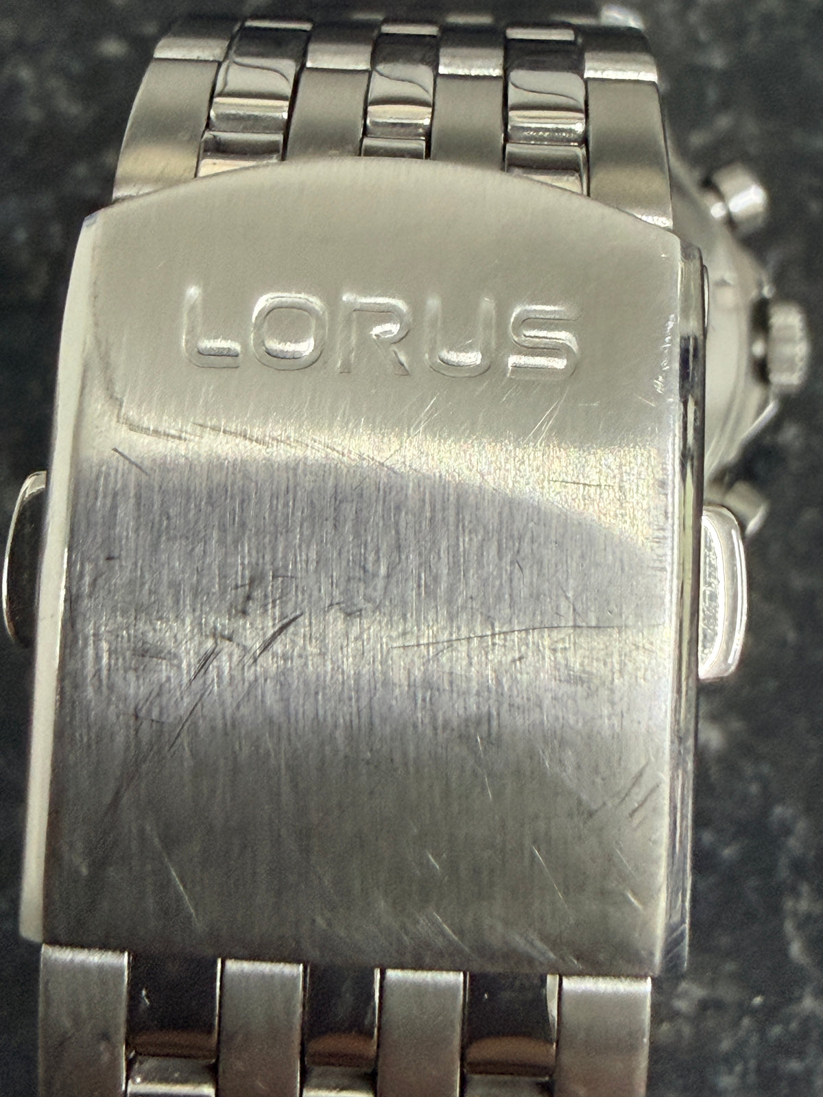 Lorus Men's Chronograph Watch Black Dial Silver Strap RM335JX9 *Refurbished*