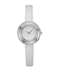 Sekonda Seksy Ladies Watch with Stone Set Detail and White Leather Strap 2075