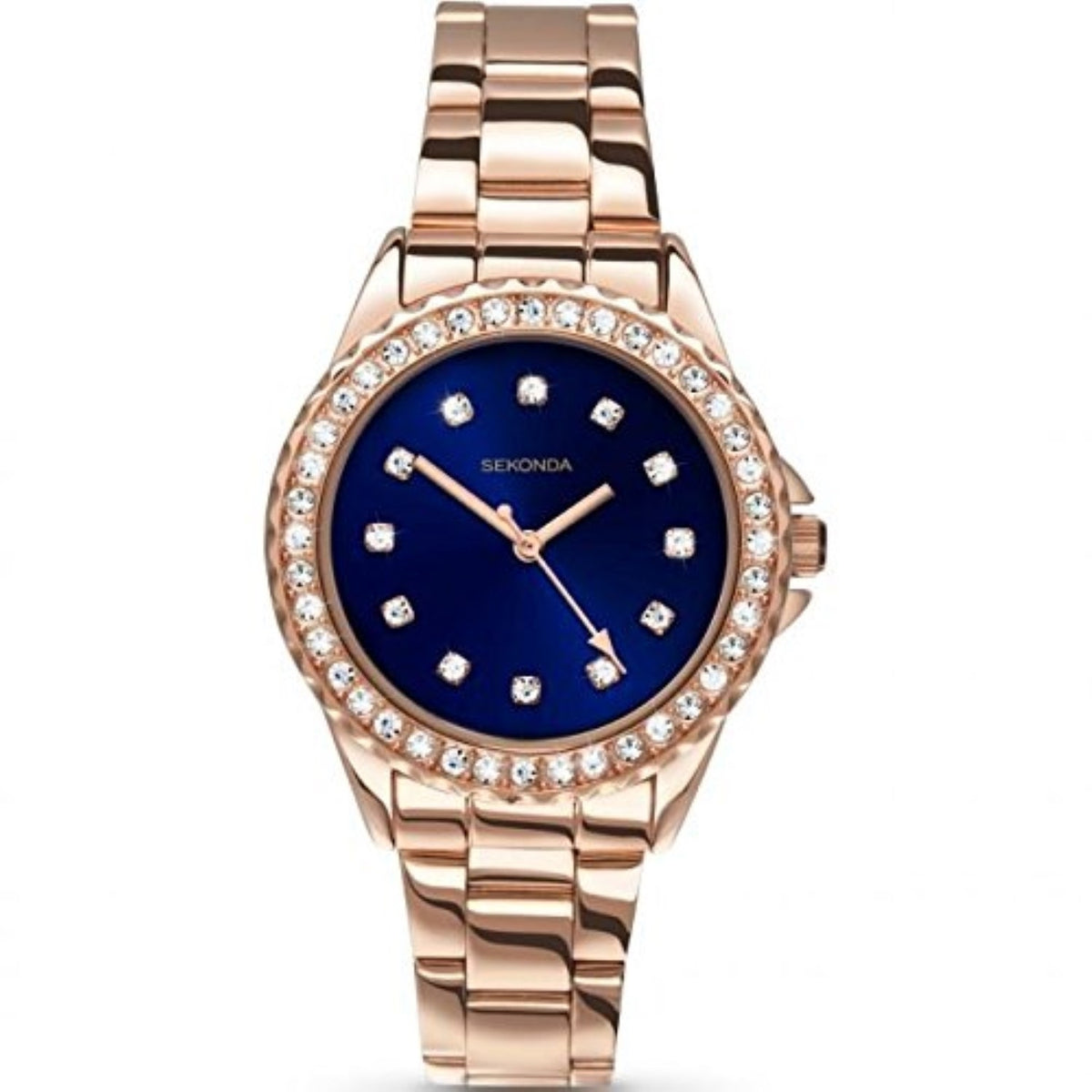 Sekonda Temptations Blue Dial Rose Gold Bracelet Ladies Watch 2205