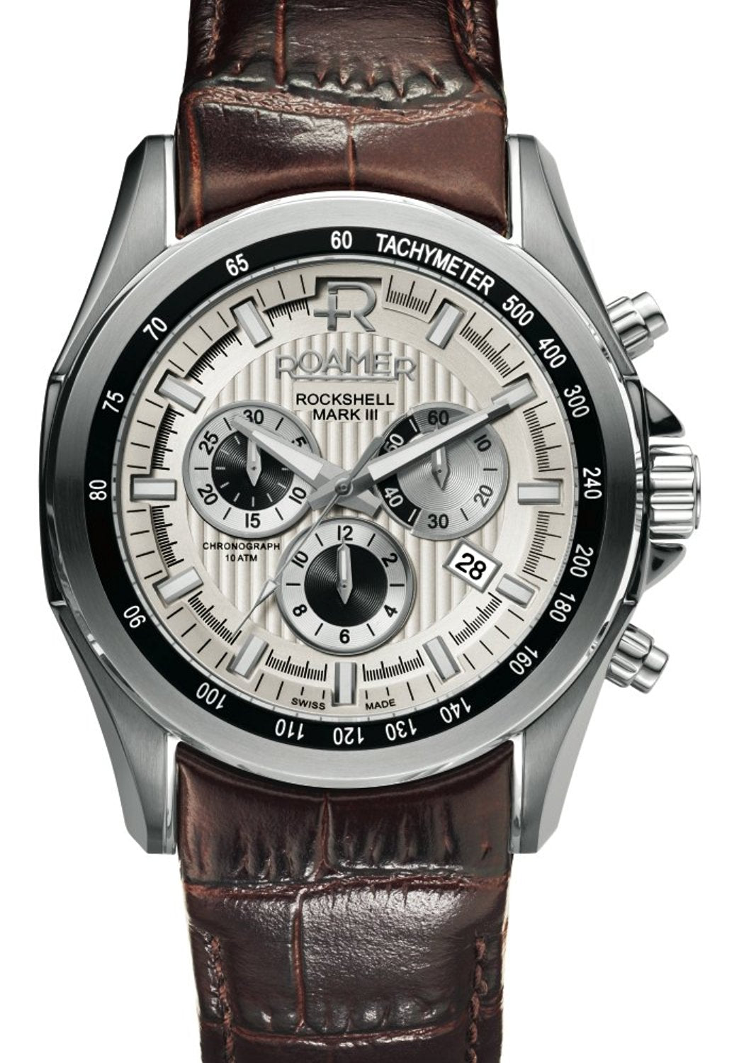 Roamer Rockshell Brown Leather Strap Mens Watch