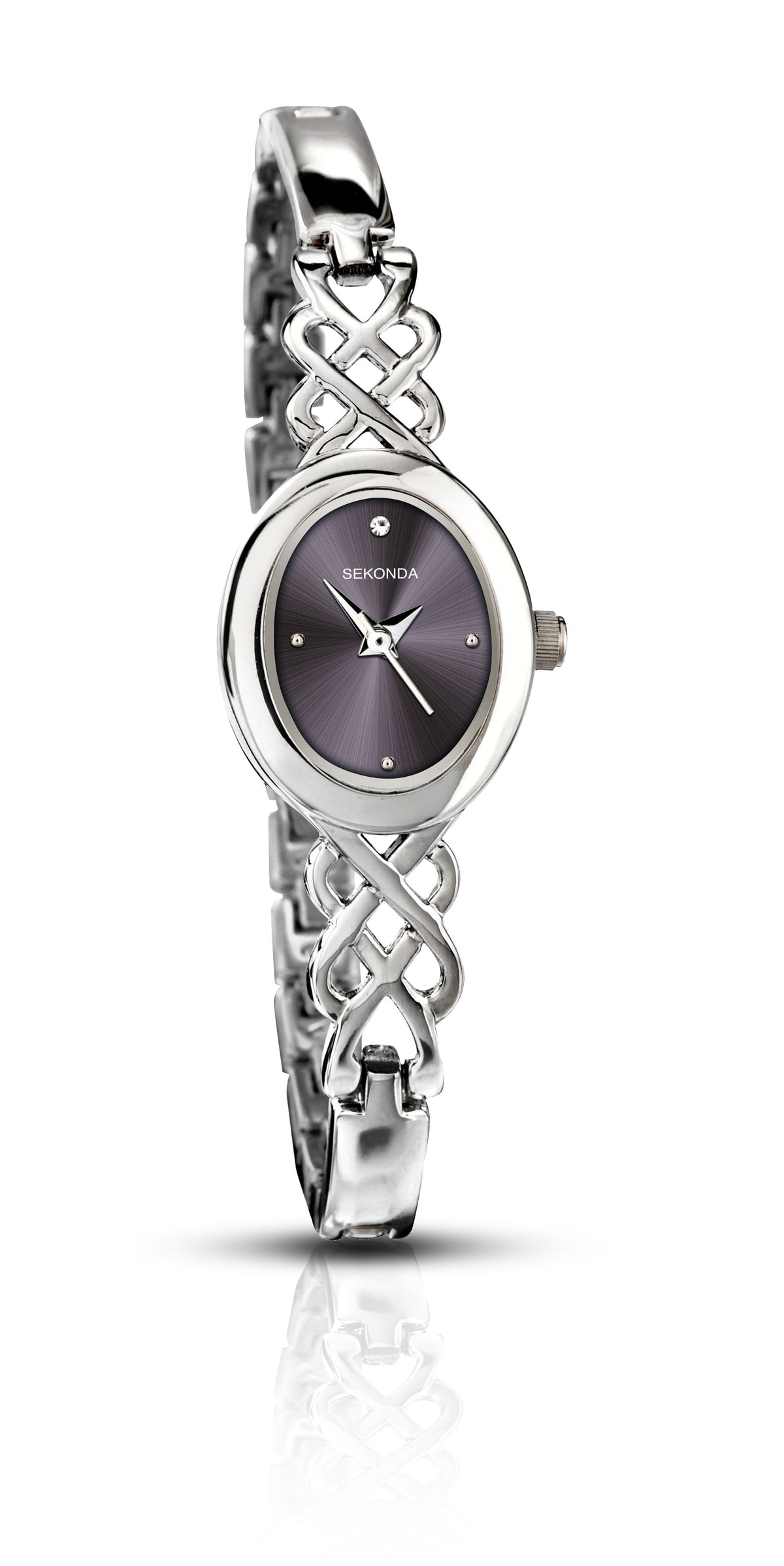 Sekonda Celtic Stainless Steel Bracelet Black Dial Ladies Watch 2223