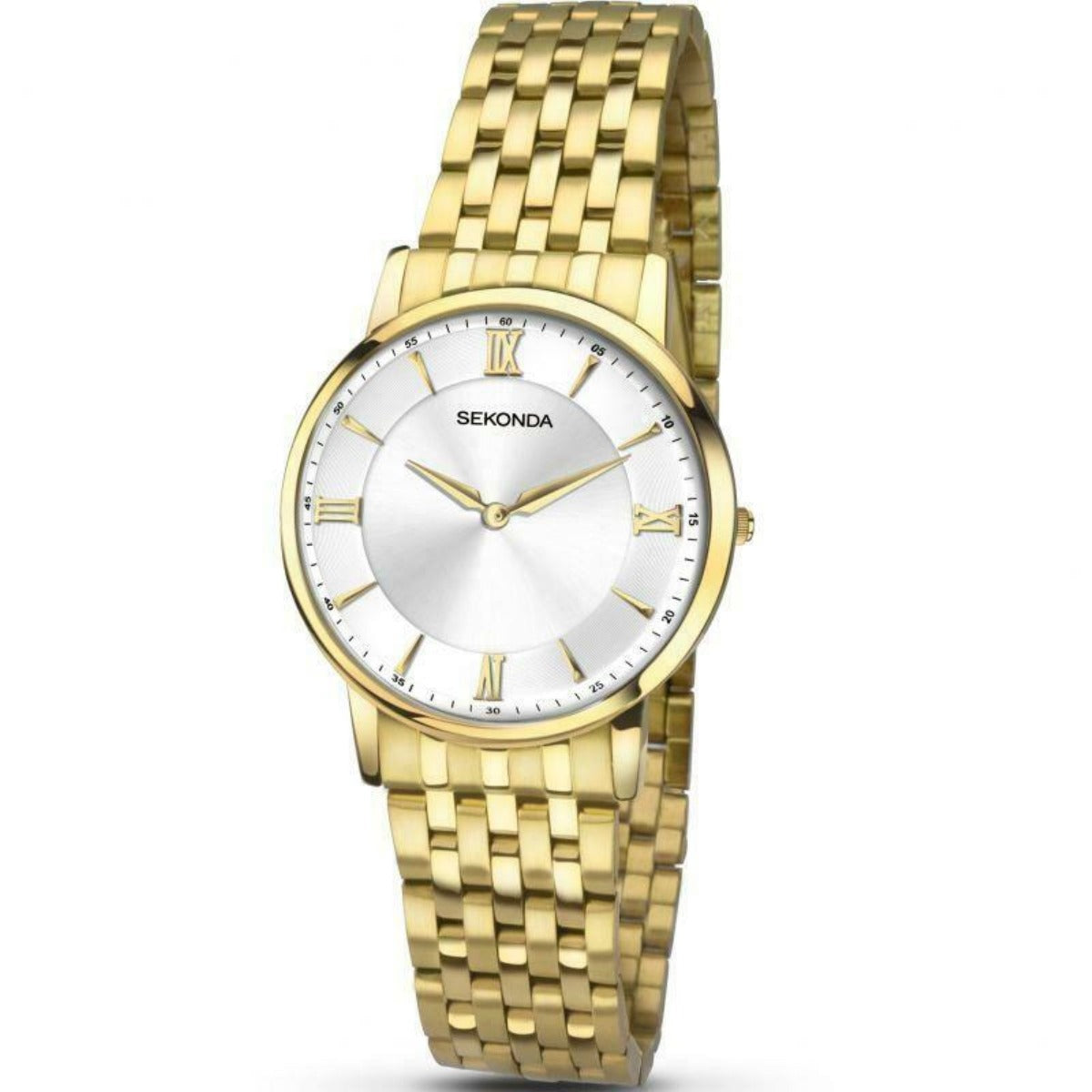 Sekonda Ladies Watch with Silver Dial and Gold Bracelet 2337