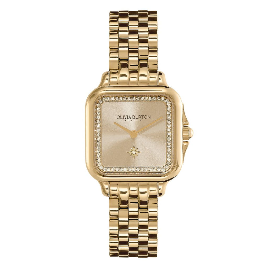 Olivia Burton Grosvenor Classic Ladies Watch with Gold Dial and Gold Bracelet 2400084