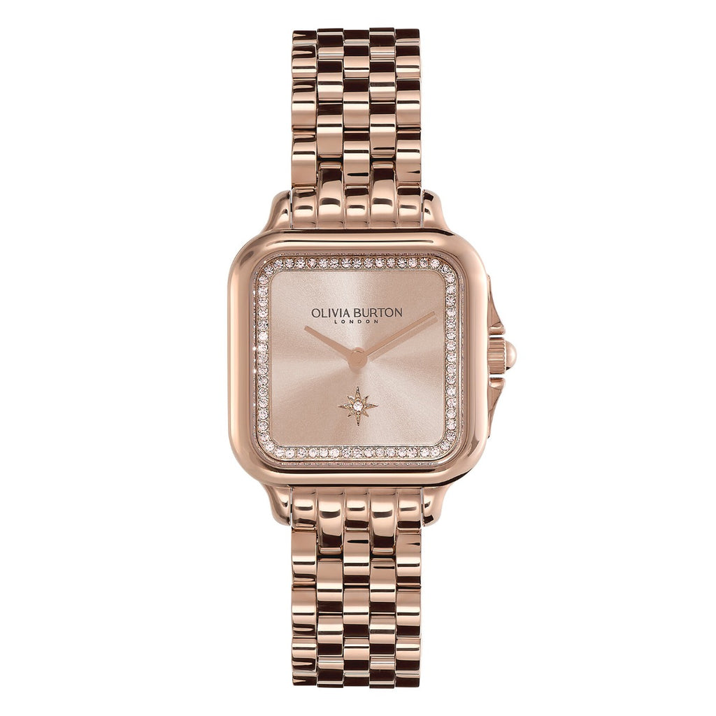 Olivia Burton Grosvenor Classic Ladies Watch with Rose Gold Dial and Rose Gold Bracelet 2400085