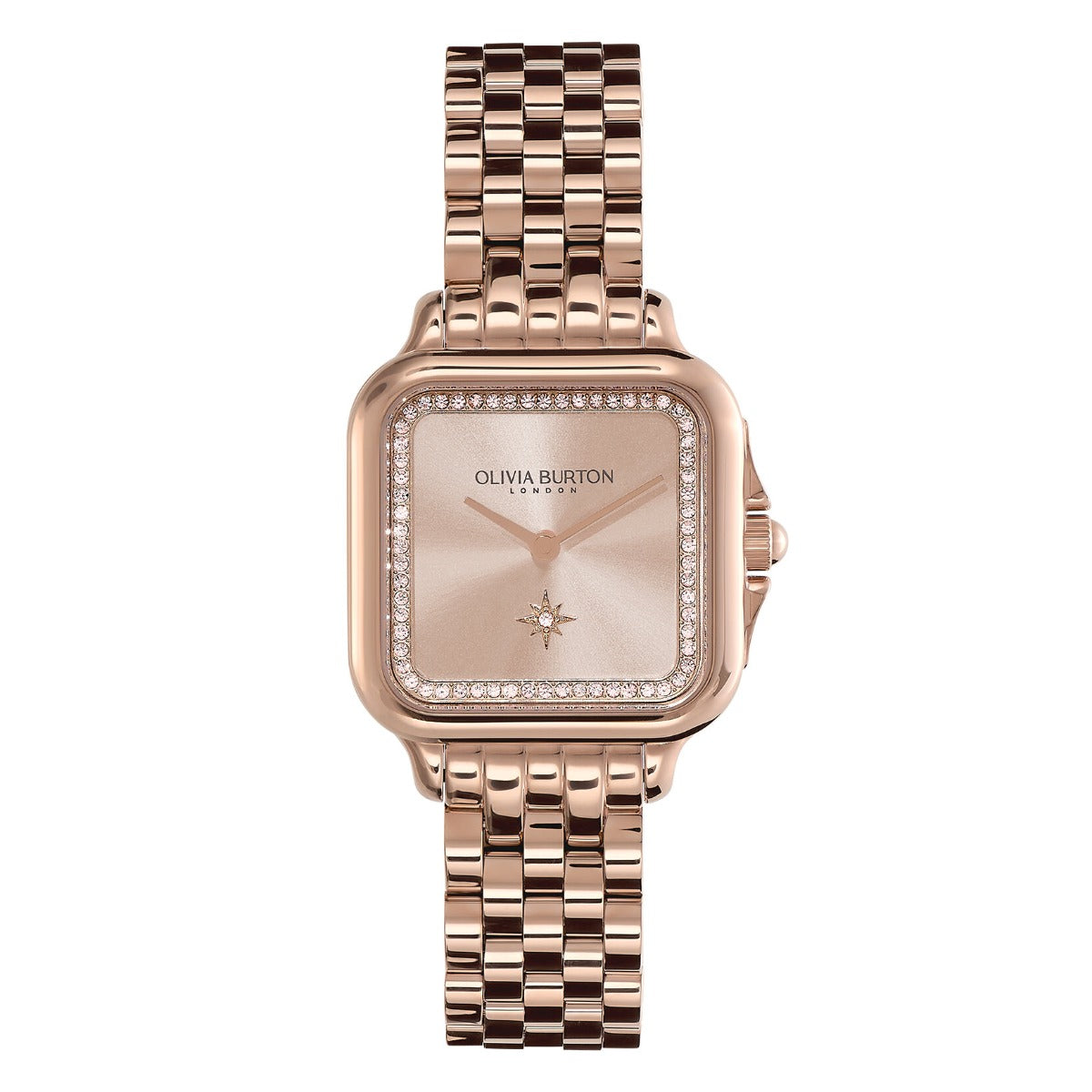 Olivia Burton Grosvenor Classic Ladies Watch with Rose Gold Dial and Rose Gold Bracelet 2400085