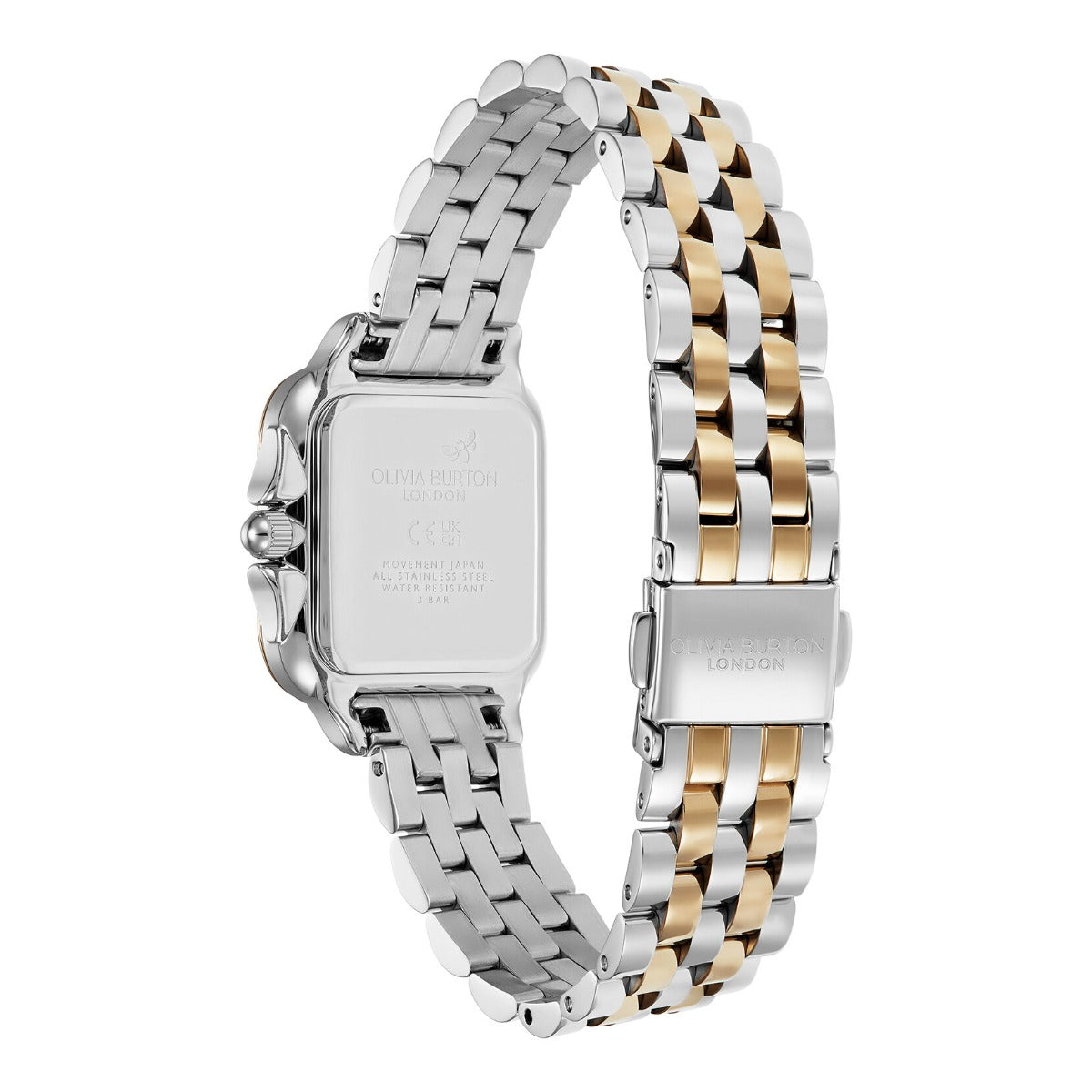 Olivia Burton Grosvenor Classic Ladies Watch with Black Dial and Two Tone Bracelet 24000124