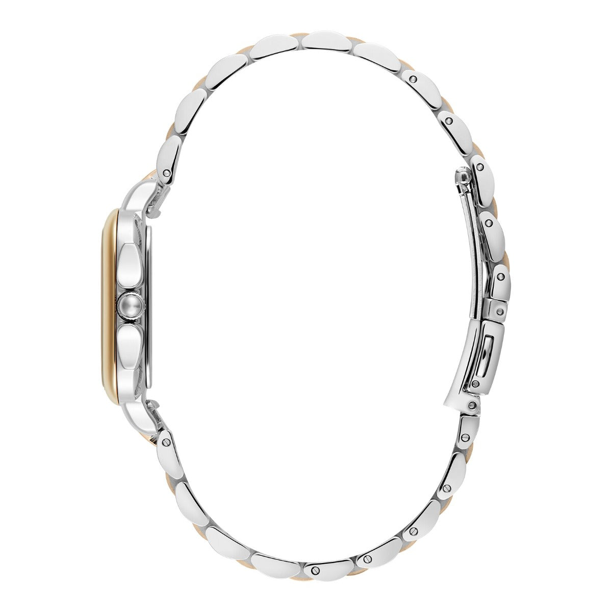 Olivia Burton Grosvenor Classic Ladies Watch with Black Dial and Two Tone Bracelet 24000124