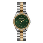 Olivia Burton Bejewelled Ladies Watch with Green Dial and Two Tone Bracelet 24000137