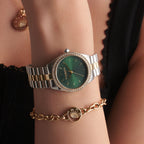 Olivia Burton Bejewelled Ladies Watch with Green Dial and Two Tone Bracelet 24000137