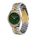 Olivia Burton Bejewelled Ladies Watch with Green Dial and Two Tone Bracelet 24000137