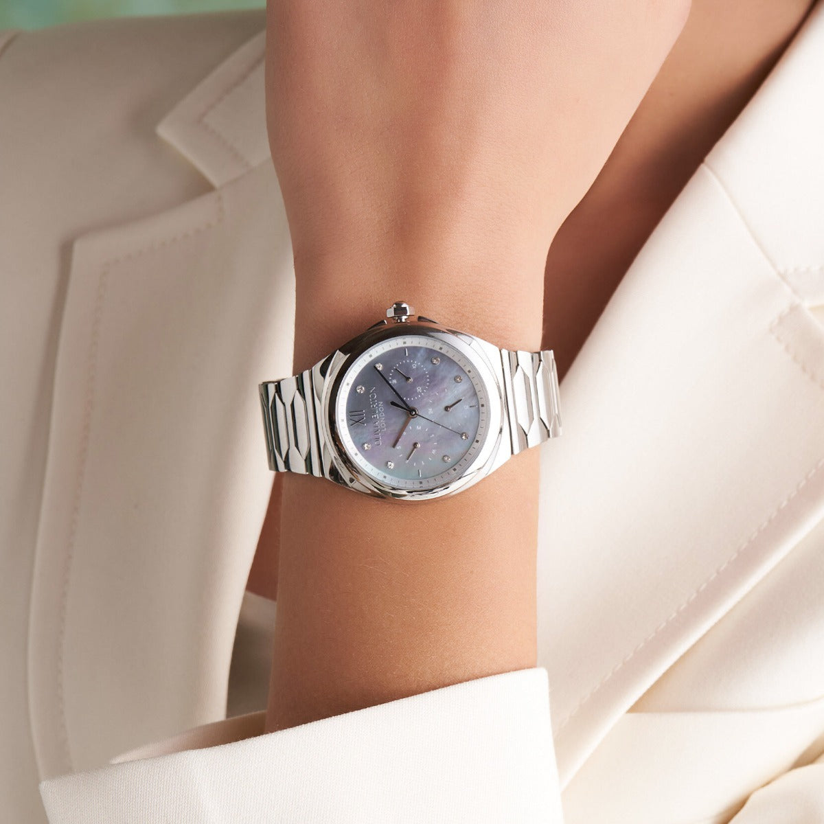 Olivia Burton Lustre Ladies Watch with Mother of Pearl Dial and Silver Bracelet 24000149