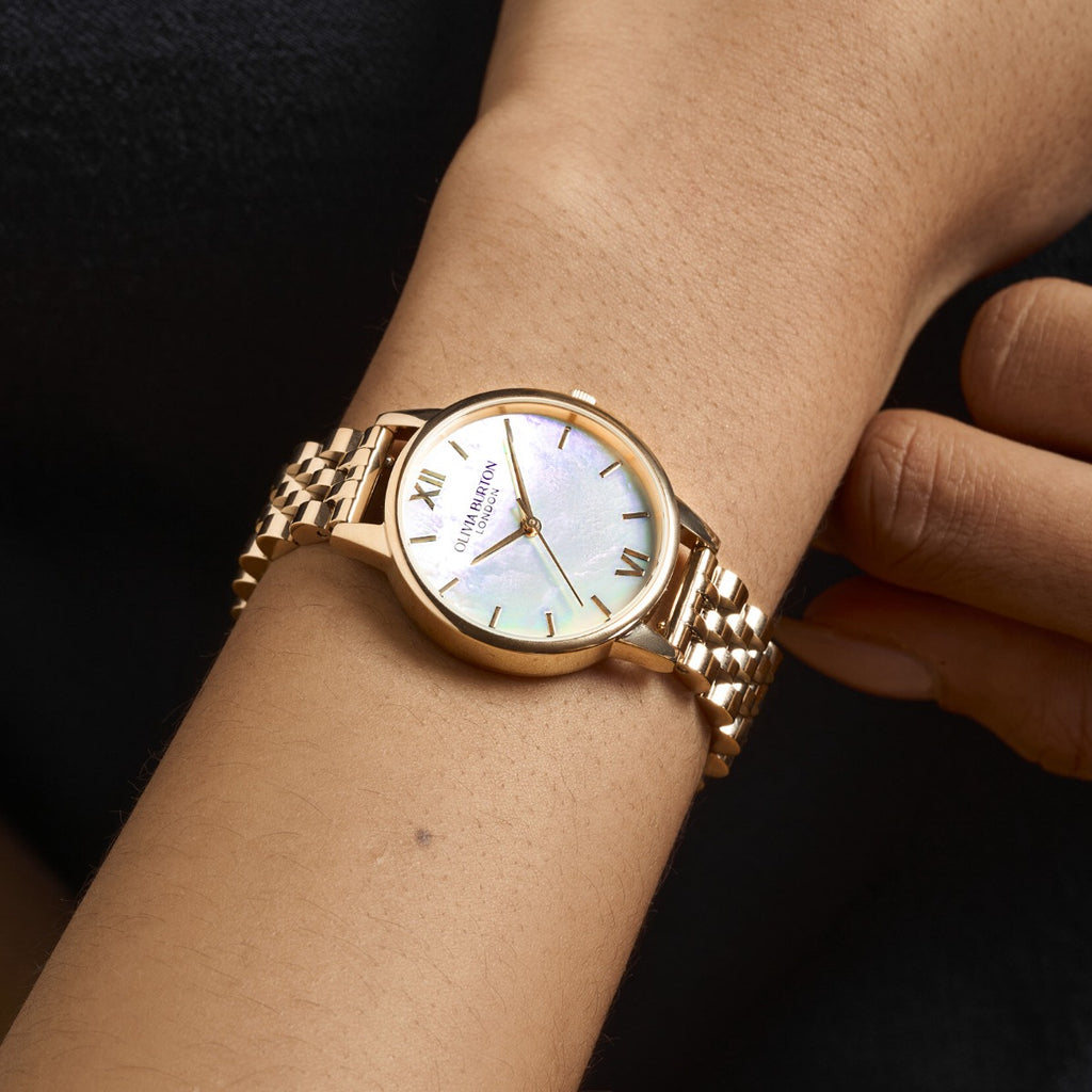 Olivia Burton Ladies Watch with Mother of Pearl Dial and Gold Bracelet 24000169