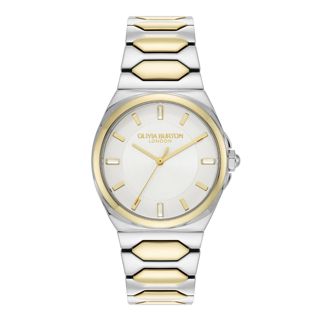 Olivia Burton Sports Luxe Ladies Watch with Ivory Dial and Two Tone Bracelet 24000203