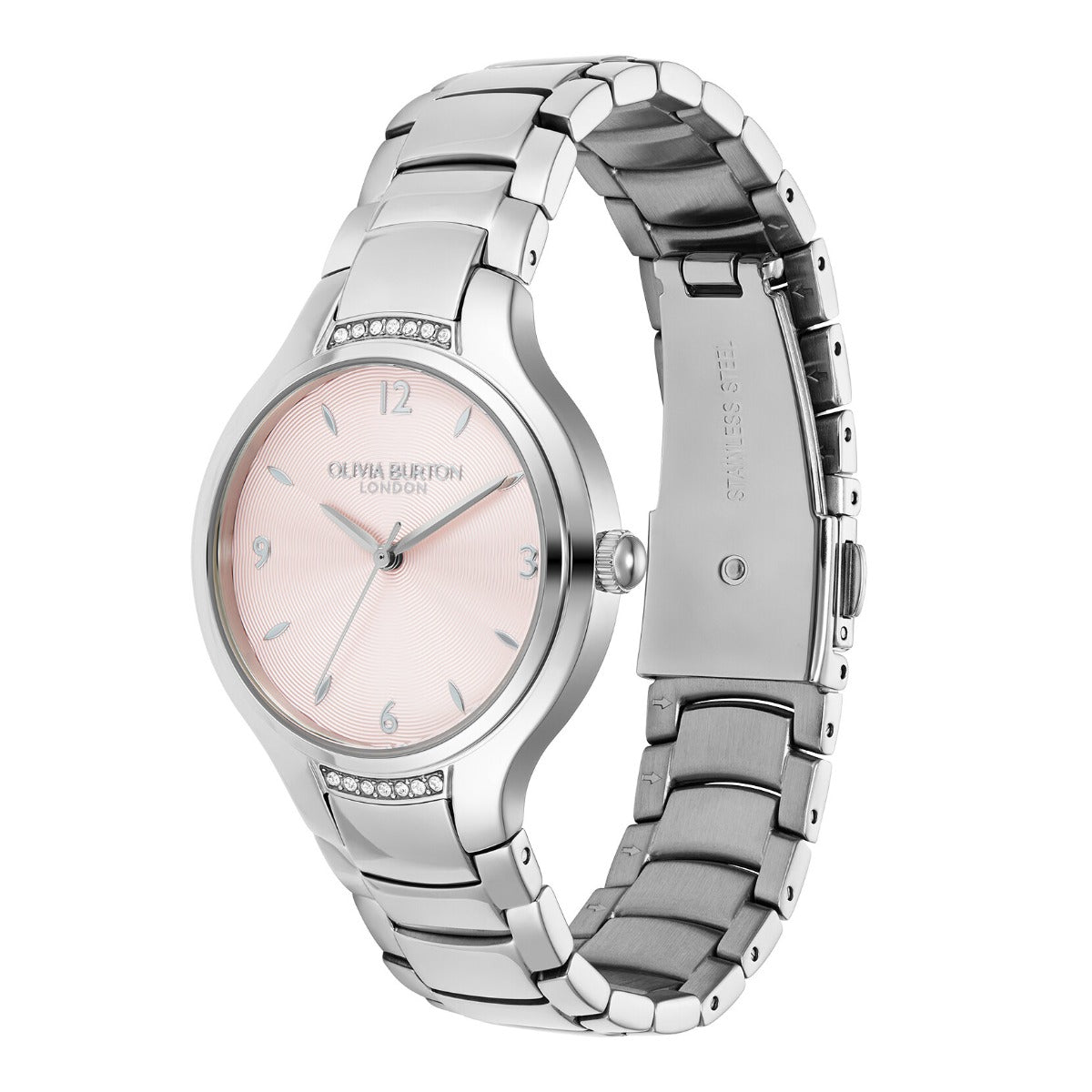 Olivia Burton Lea Classic Ladies Watch with Pink Dial and Silver Bracelet 24000208
