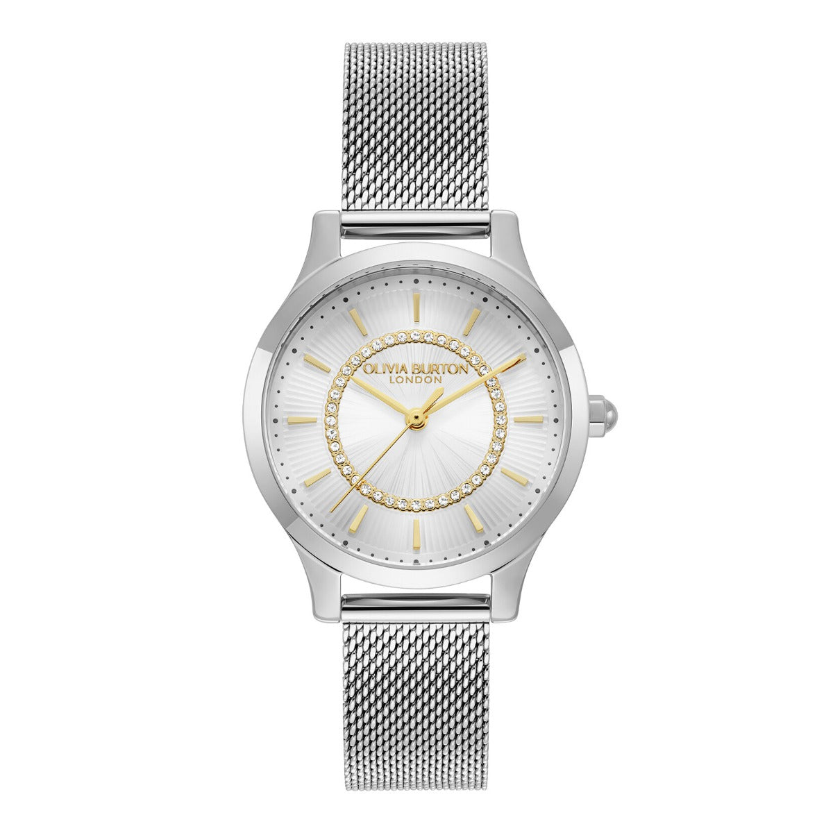 Olwyn Olivia Burton Wonderlust Classic i Fenywod gydag Wyneb Arian a Strap Arian 24000212