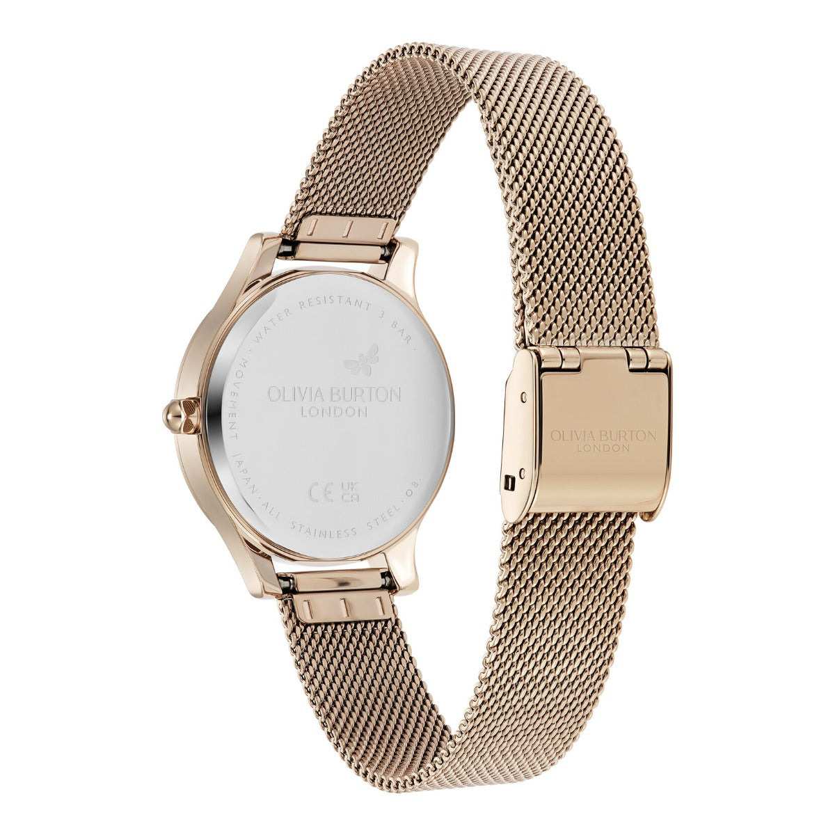 Olivia Burton Wonderlust Classic Ladies Watch with Silver Dial and Rose Gold Strap 24000213