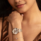 Olivia Burton Wonderlust Classic Ladies Watch with Silver Dial and Rose Gold Strap 24000213