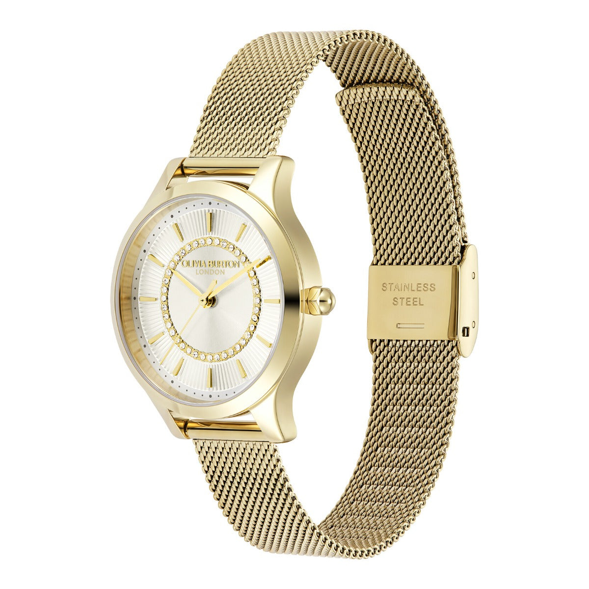 Olivia Burton Wonderlust Classic Ladies Watch with Ivory Dial and Gold Strap 24000214