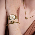 Olivia Burton Wonderlust Classic Ladies Watch with Ivory Dial and Gold Strap 24000214