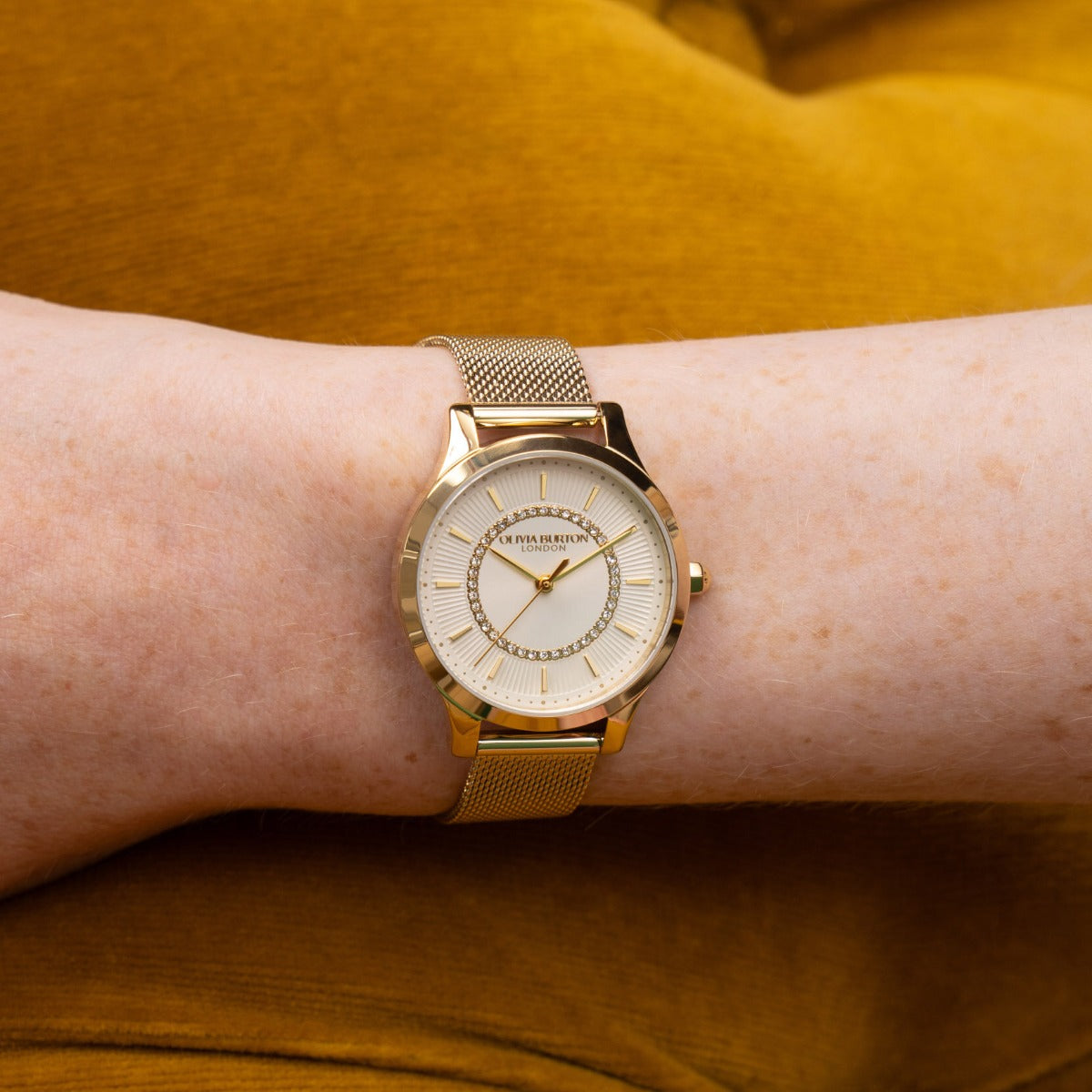 Olivia Burton Wonderlust Classic Ladies Watch with Ivory Dial and Gold Strap 24000214