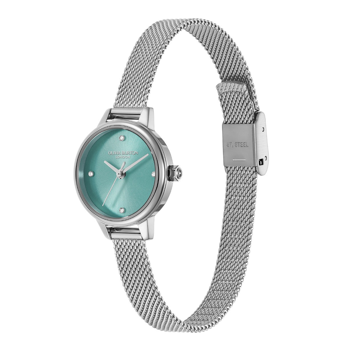 Olivia Burton Classic Ladies Watch with Blue Dial and Silver Strap 24000245