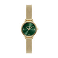 Gwyliad Clasurol i Fenywod Olivia Burton gyda Theial Gwyrdd a Strap Aur 24000246