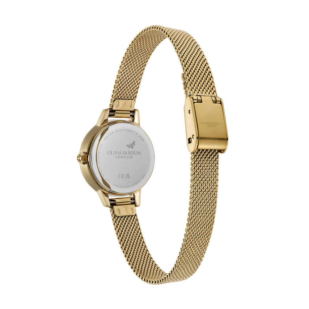 Gwyliad Clasurol i Fenywod Olivia Burton gyda Theial Gwyrdd a Strap Aur 24000246