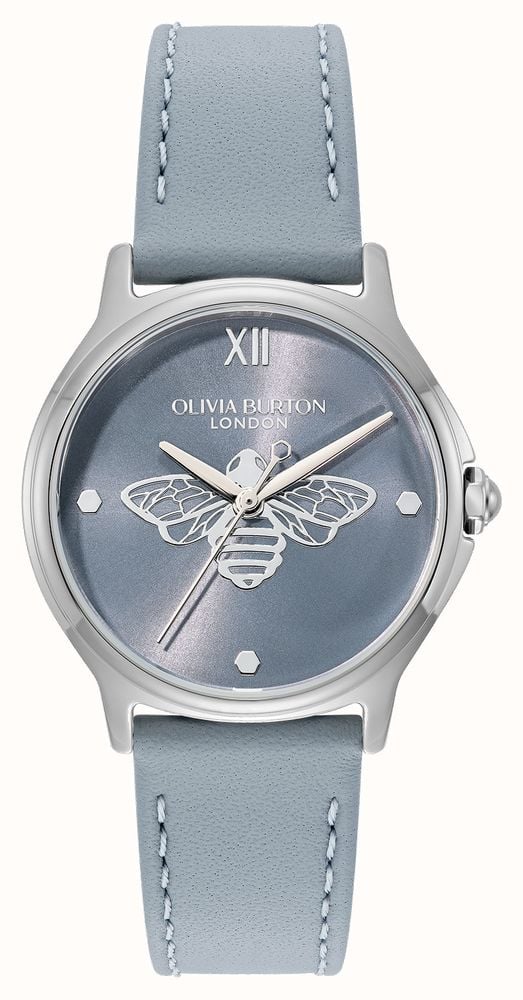 Olivia Burton Ob Classic Bee Cloc Menywod gyda Deial Glas a Strap Las 24000343