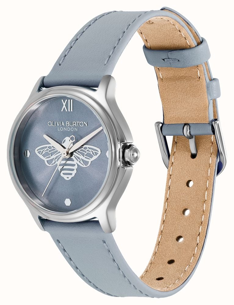 Olivia Burton Ob Classic Bee Cloc Menywod gyda Deial Glas a Strap Las 24000343