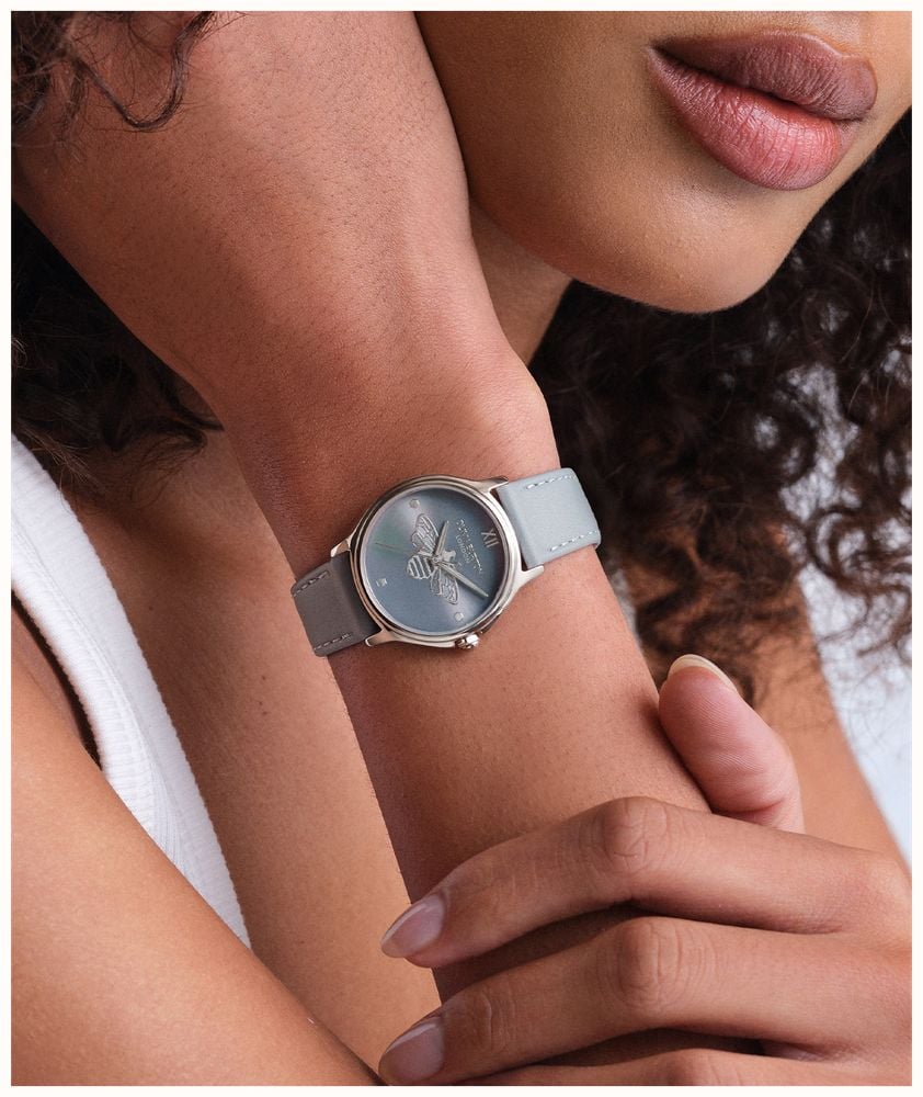 Olivia Burton Ob Classic Bee Cloc Menywod gyda Deial Glas a Strap Las 24000343
