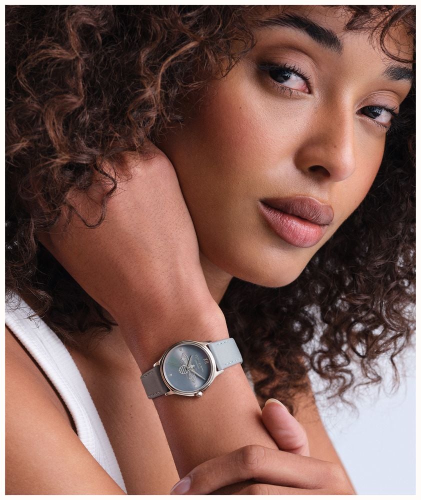 Olivia Burton Ob Classic Bee Cloc Menywod gyda Deial Glas a Strap Las 24000343