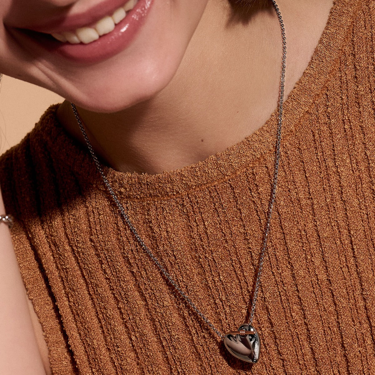 Olivia Burton Knot Heart Silver Tone Necklace 24100031