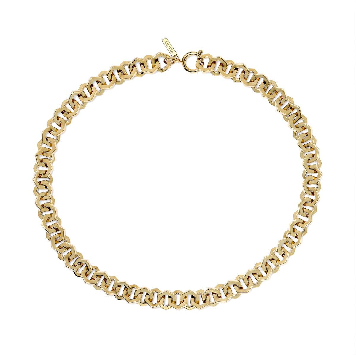 Olivia Burton Ladies Honeycomb Link Gold Tone Necklace 24100087