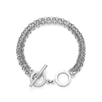 Olivia Burton Honeycomb Toggle Silver Tone Bracelet 24100272